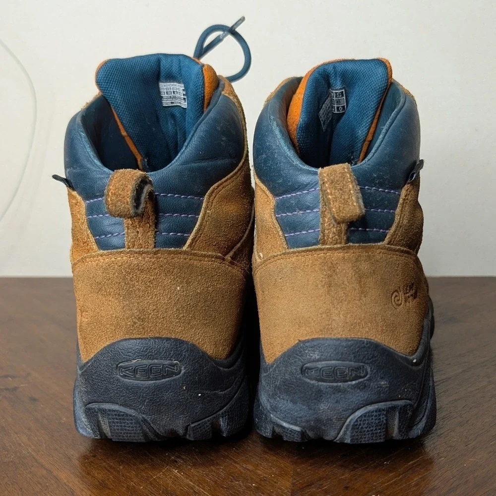 Keen Pyrenees Hiking‎ Men's 10 Brown Orange Suede Leather Lace Up work boots - Picture 3 of 8